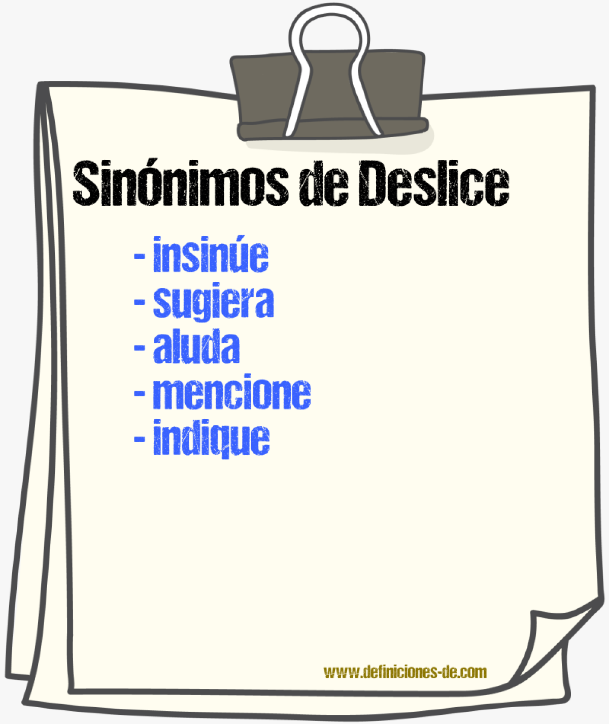 Sinónimos de deslice