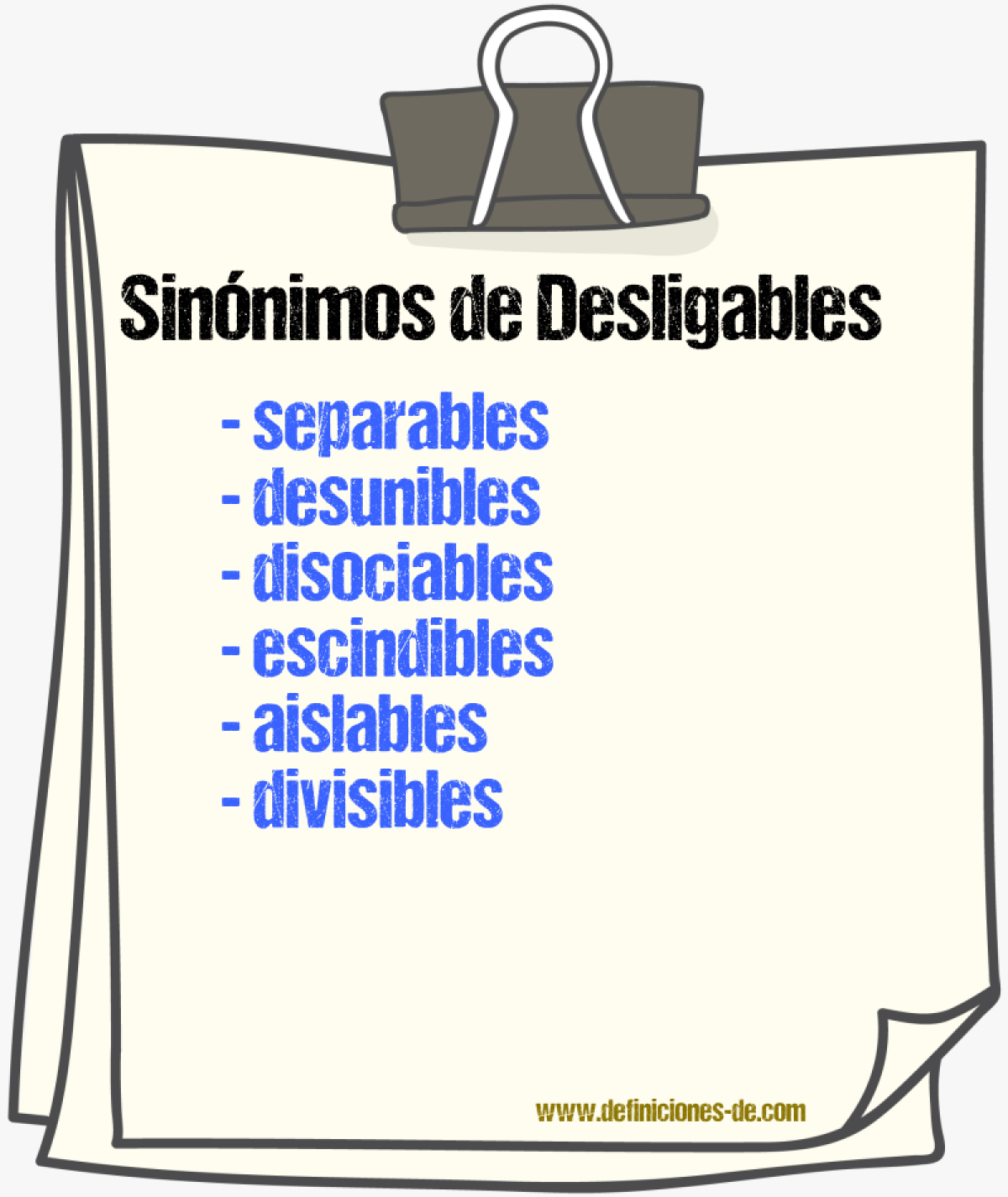 Sinónimos de desligables