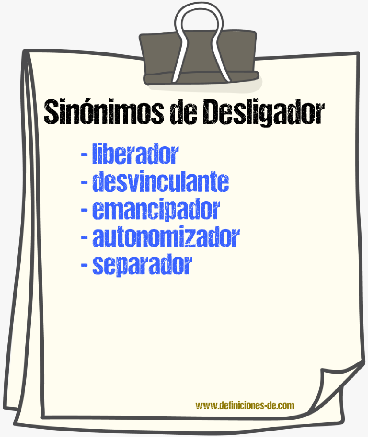 Sinónimos de desligador
