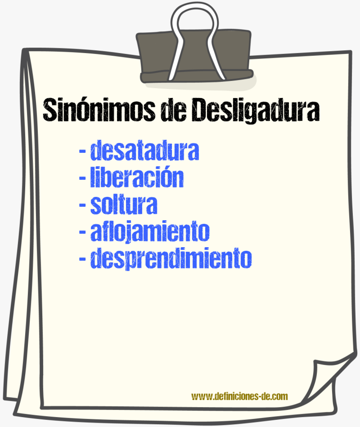 Sinónimos de desligadura