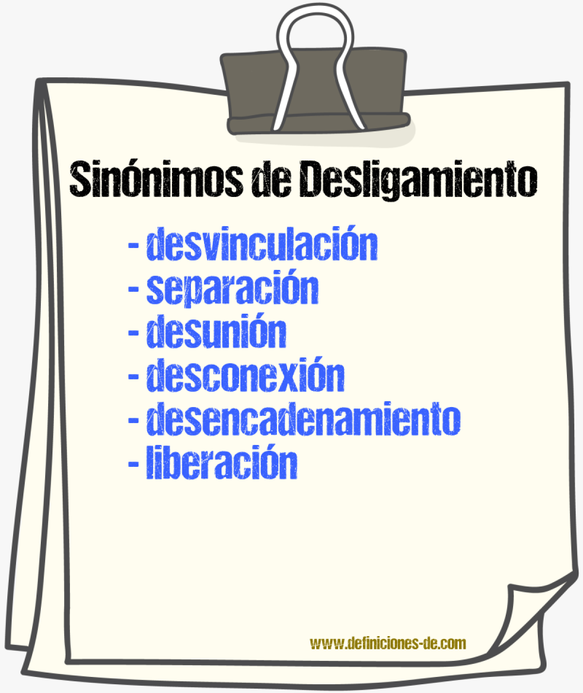 Sinónimos de desligamiento