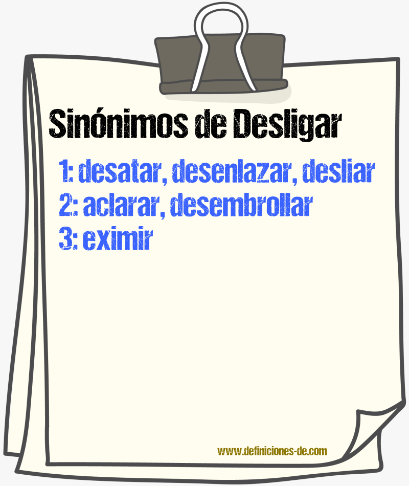 Sinnimos de desligar