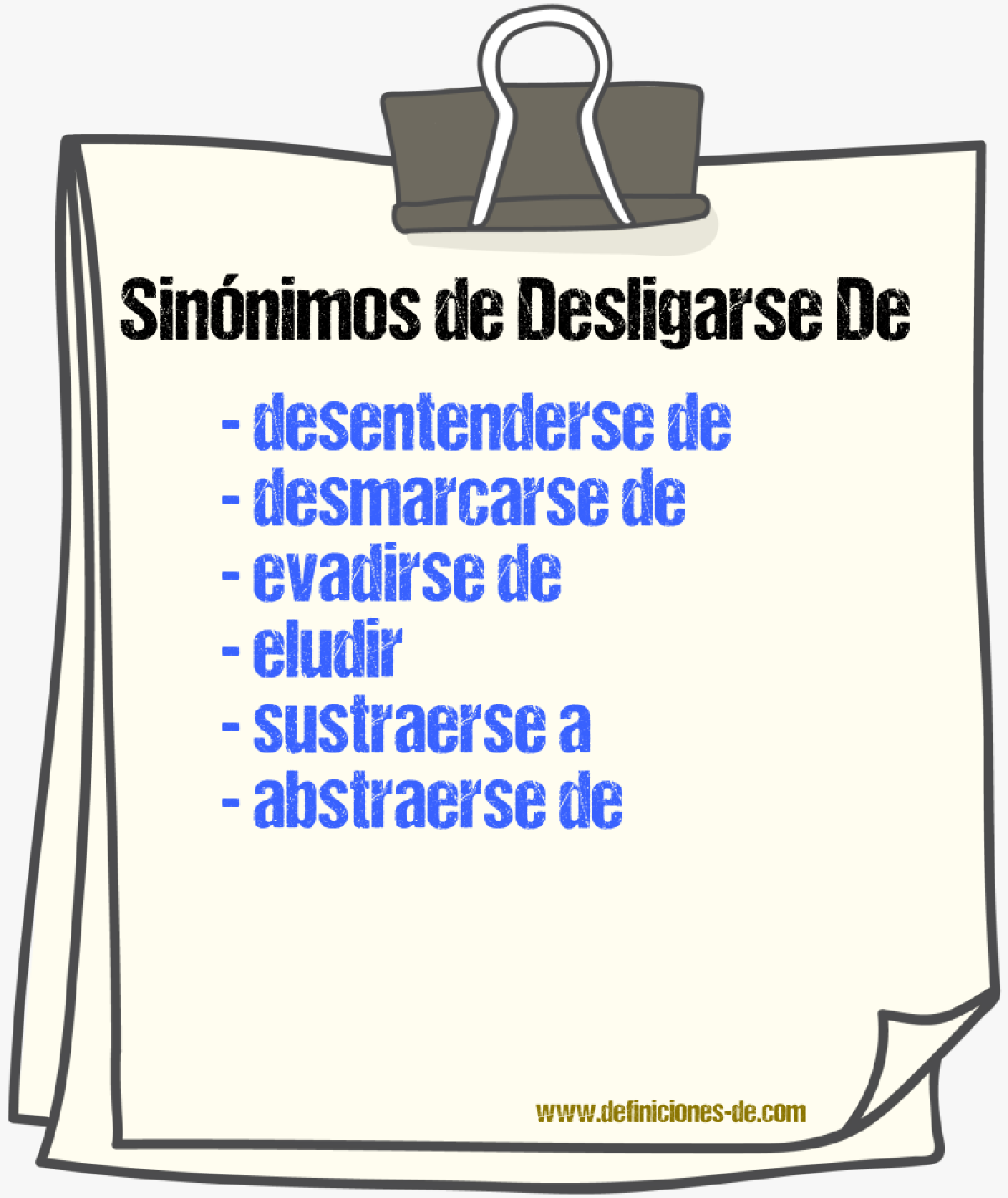 Sinónimos de desligarse de