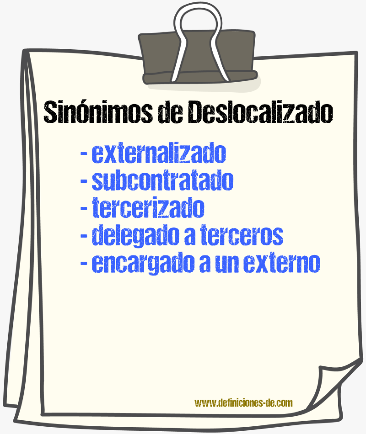 Sinónimos de deslocalizado