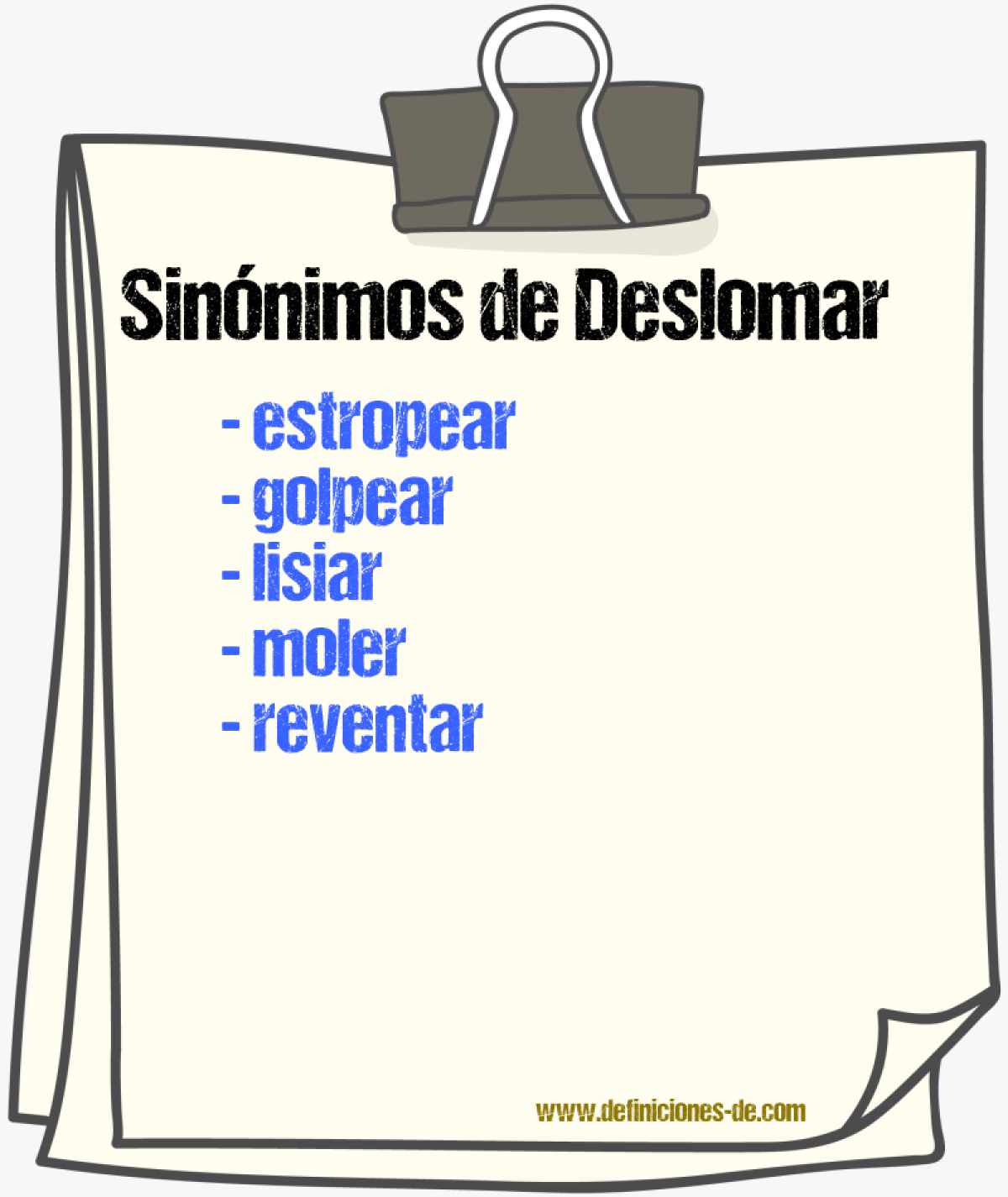 Sinnimos de deslomar