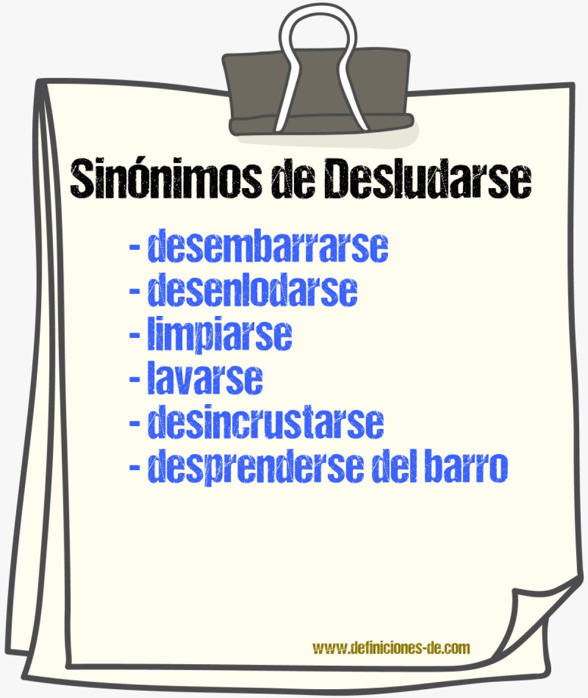Sinónimos de desludarse