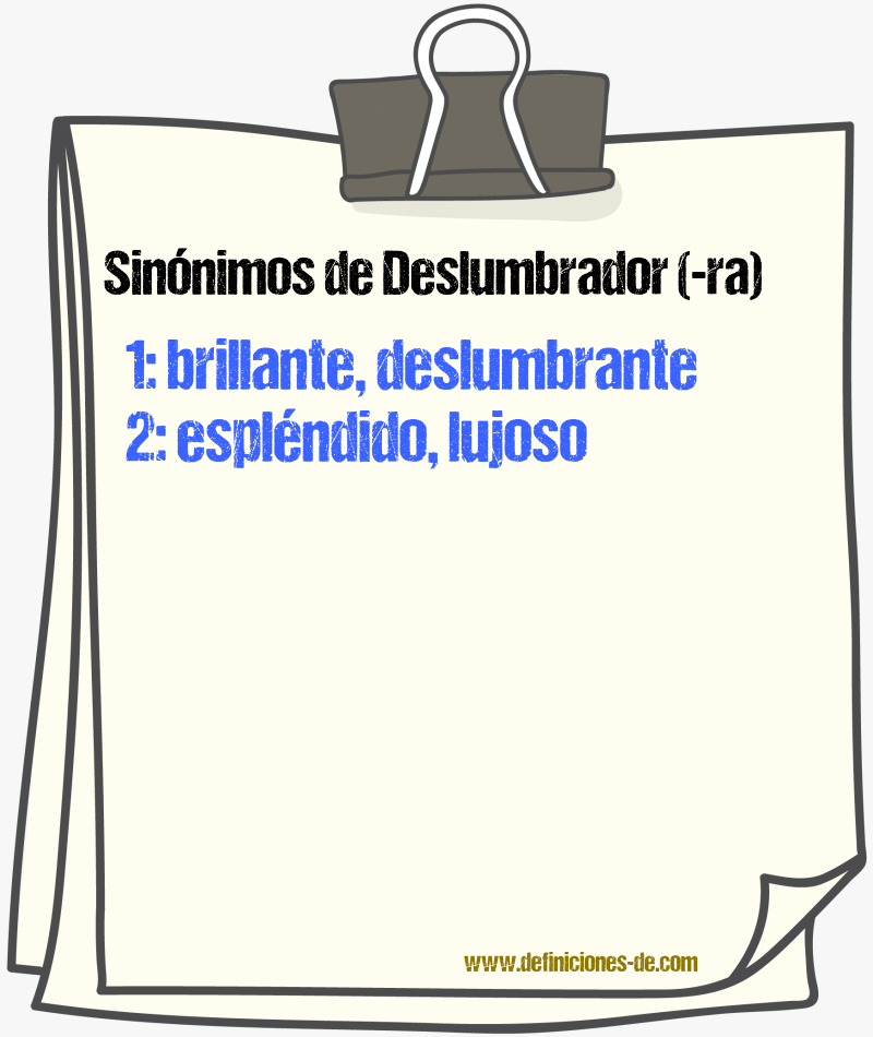 Sinnimos de deslumbrador