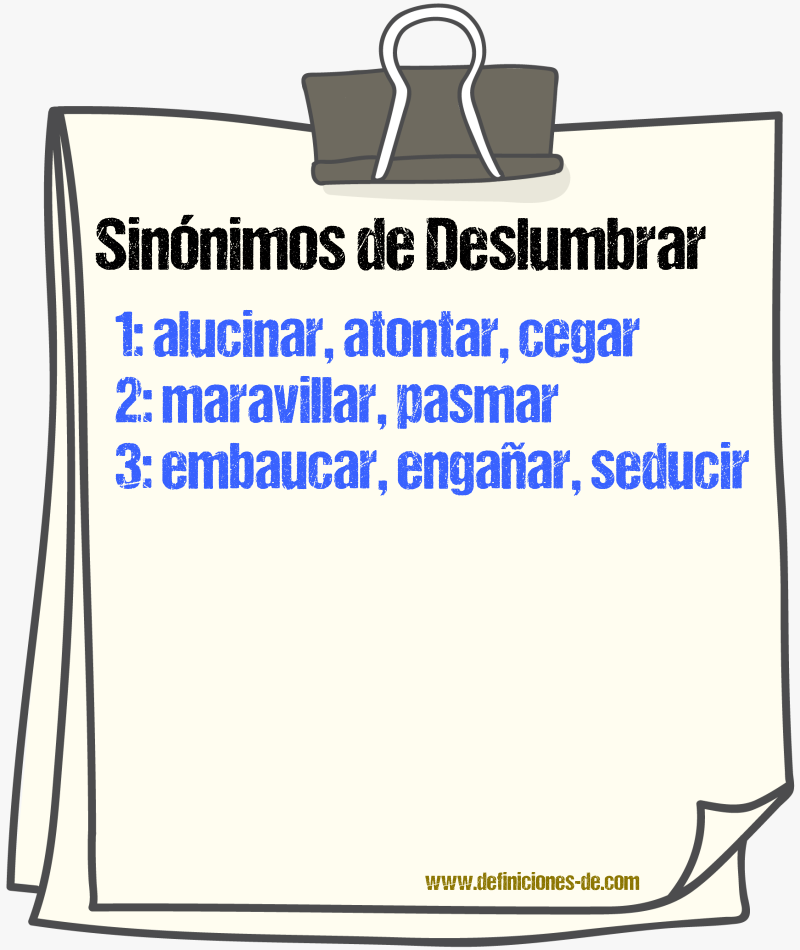 Sinnimos de deslumbrar