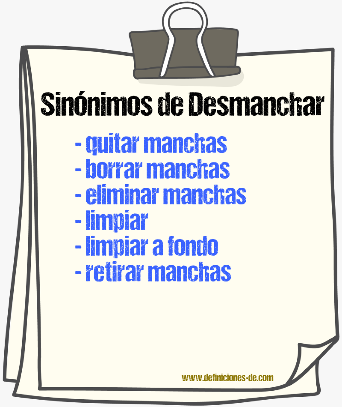 Sinónimos de desmanchar