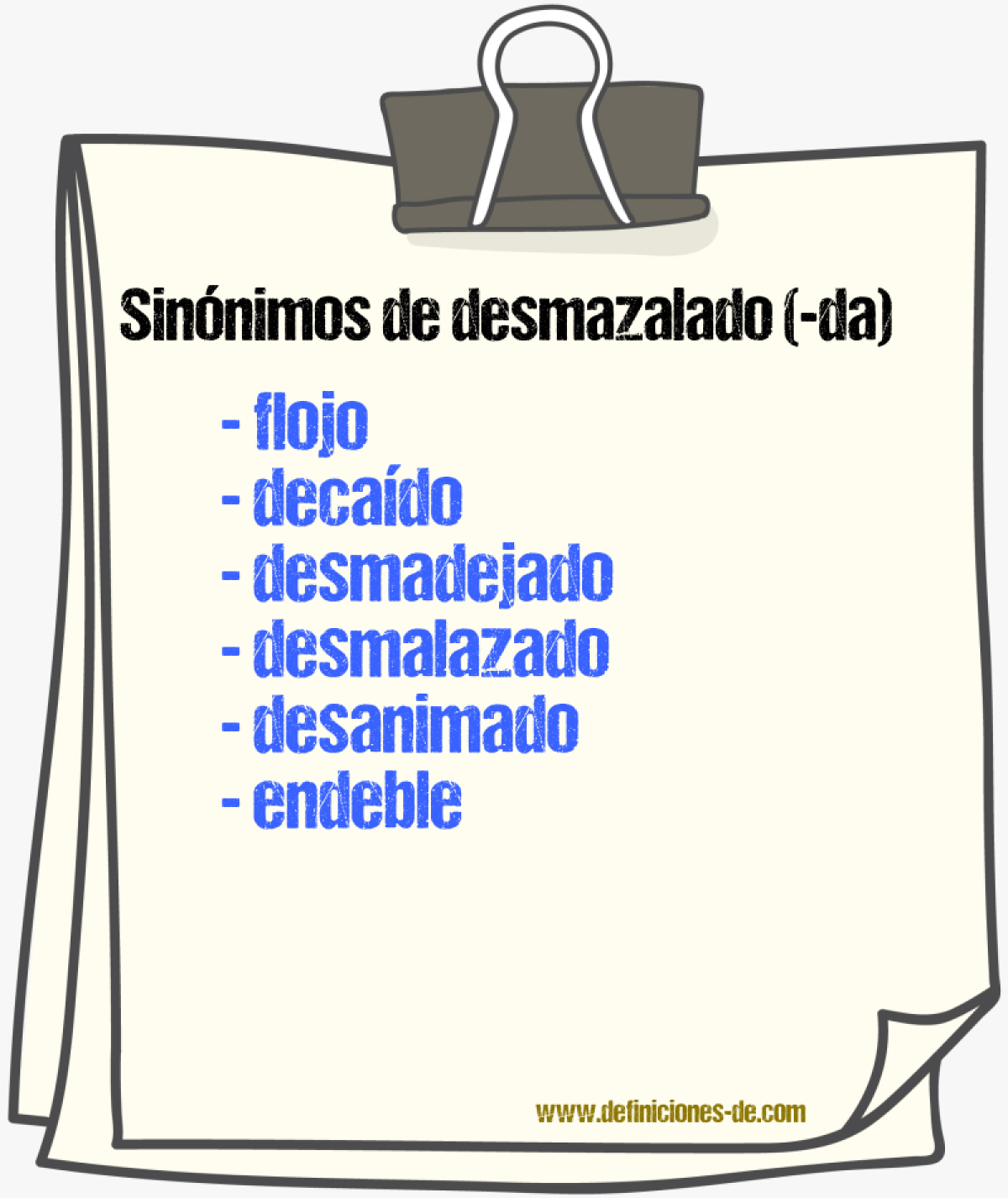 Sinnimos de desmazalado