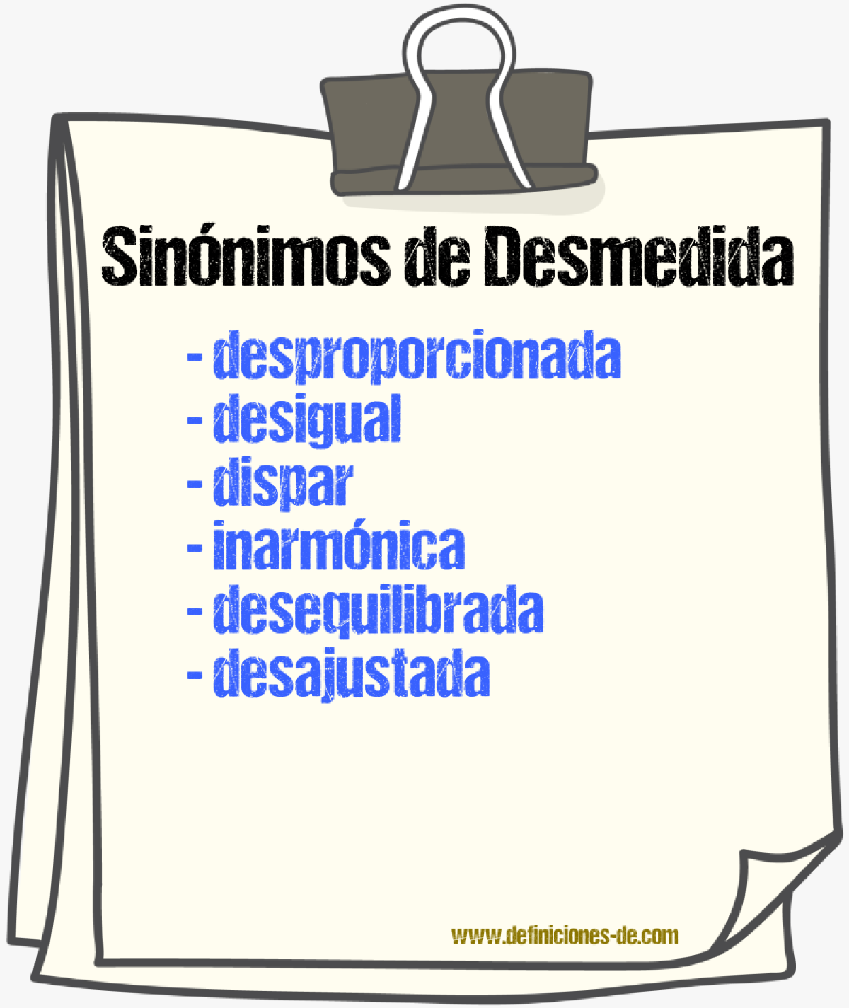 Sinónimos de desmedida