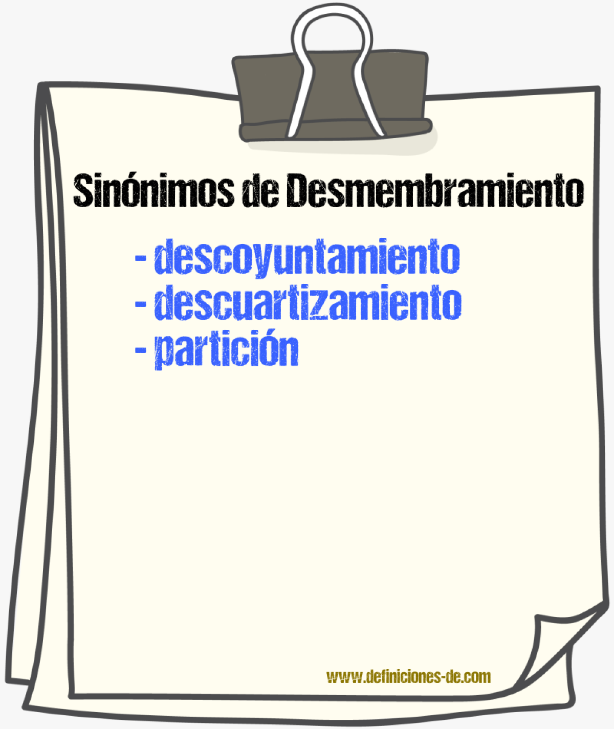 Sinnimos de desmembramiento