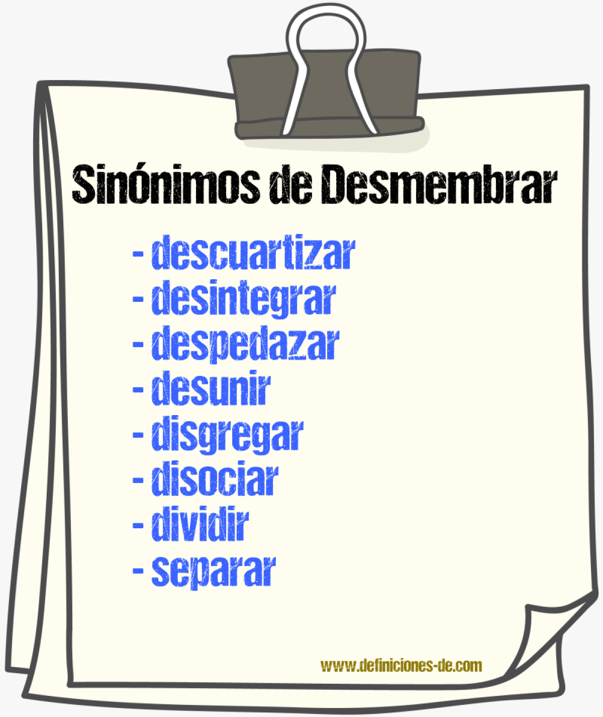 Sinnimos de desmembrar