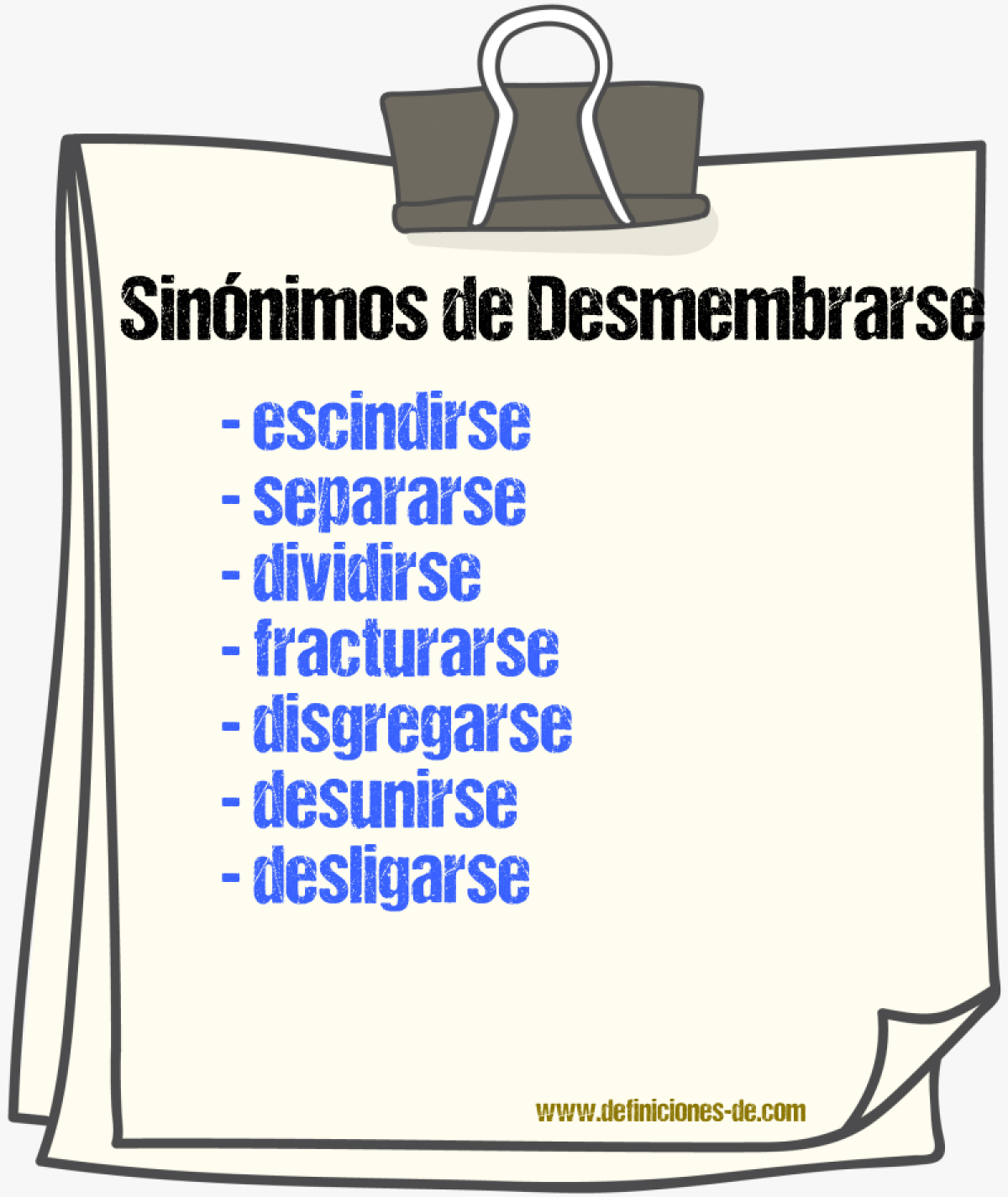 Sinónimos de desmembrarse