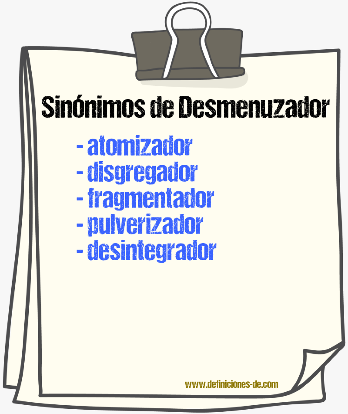 Sinnimos de desmenuzador