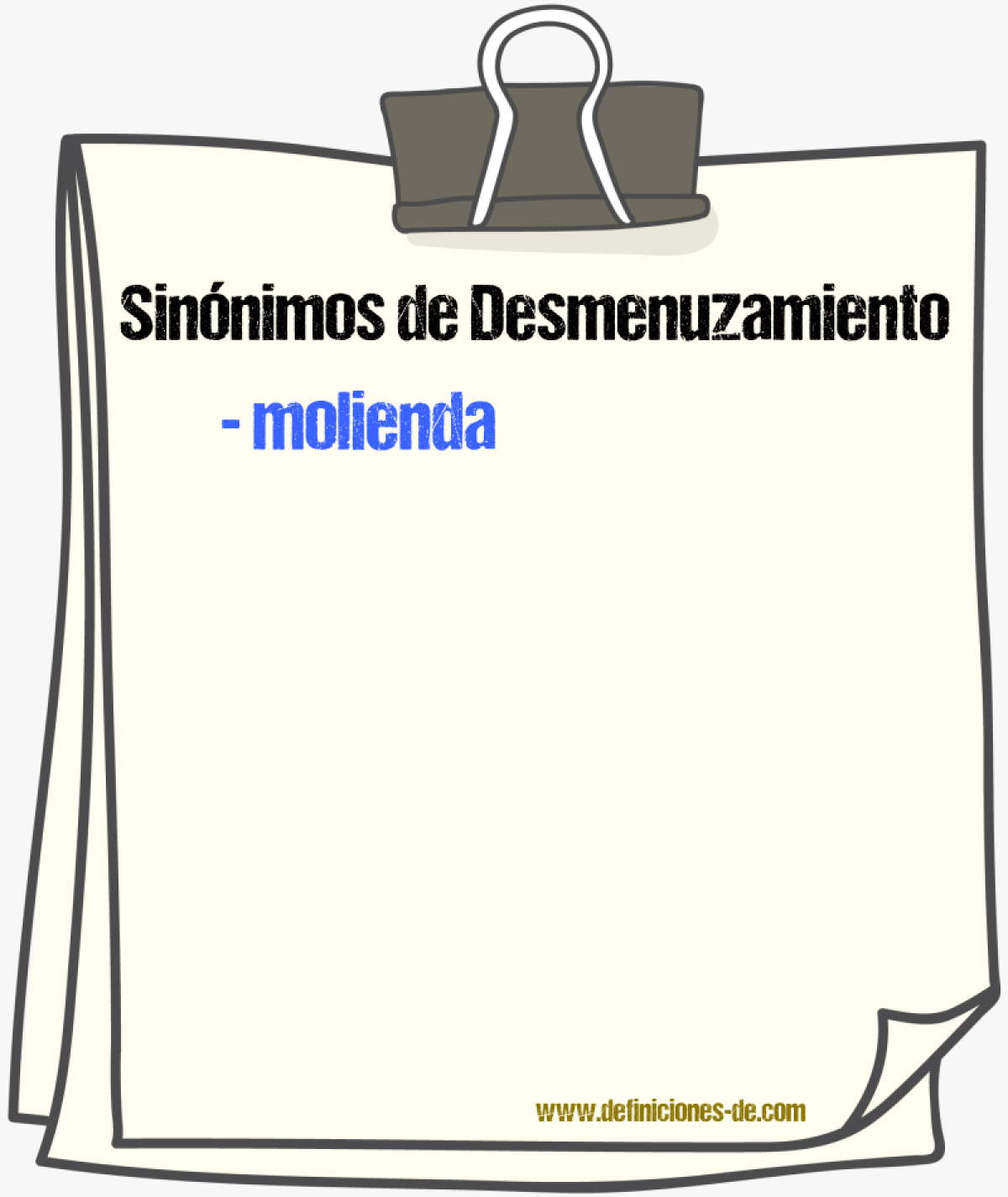 Sinnimos de desmenuzamiento