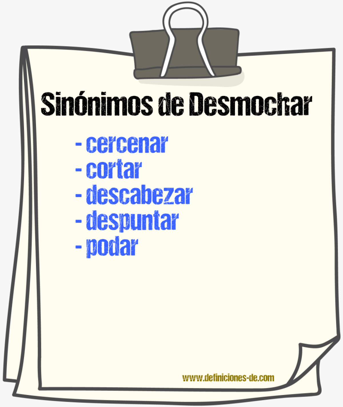 Sinnimos de desmochar