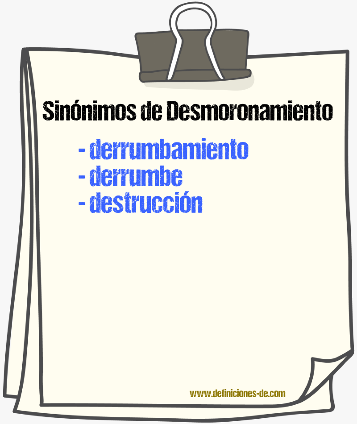 Sinnimos de desmoronamiento