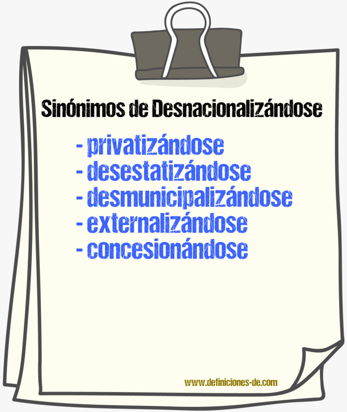 Sinónimos de desnacionalizándose