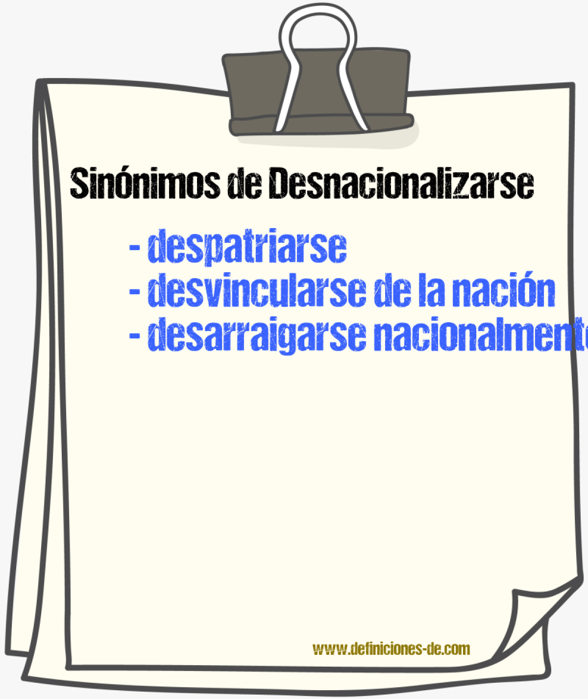 Sinónimos de desnacionalizarse