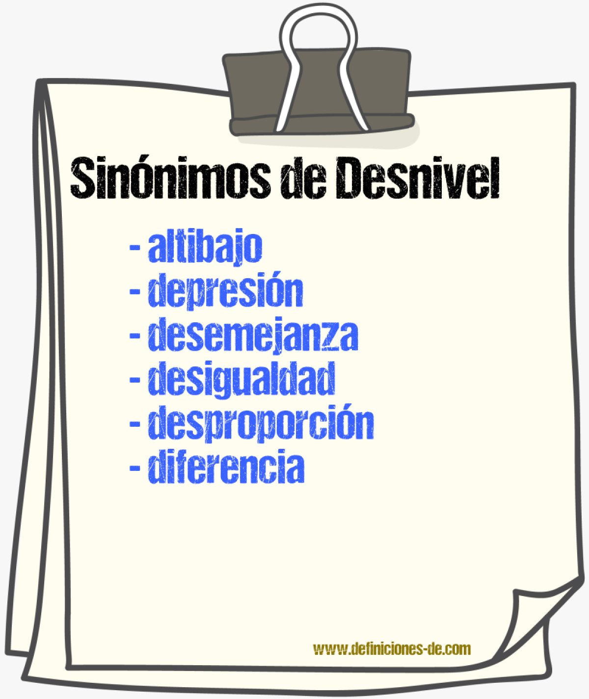 Sinnimos de desnivel