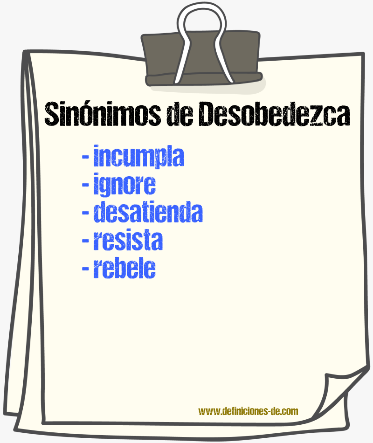 Sinónimos de desobedezca