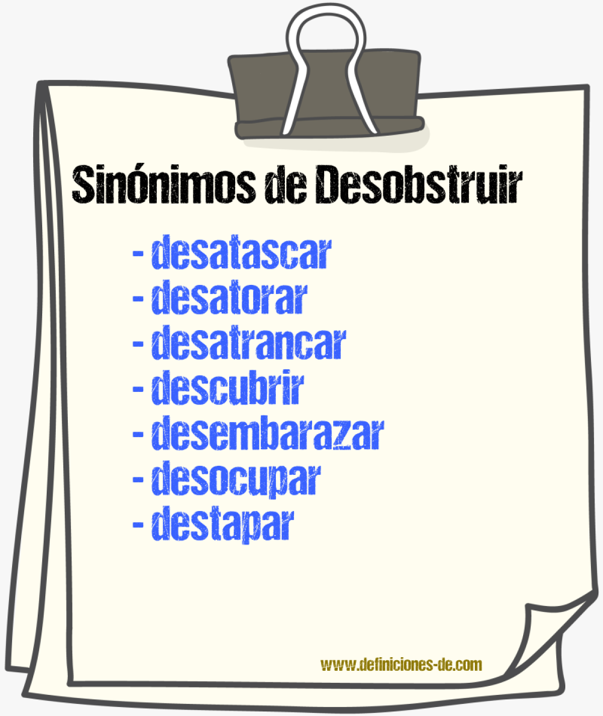 Sinnimos de desobstruir