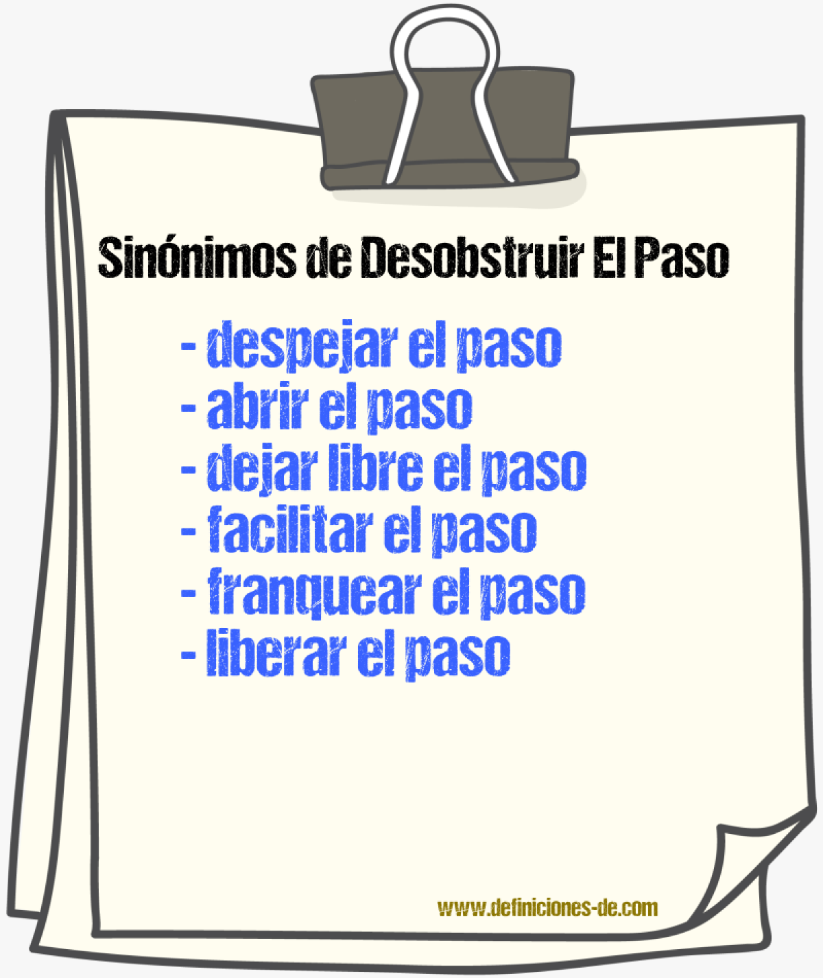 Sinónimos de desobstruir el paso