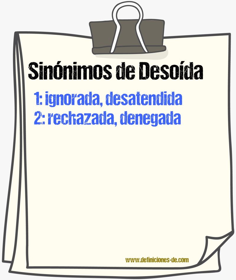 Sinónimos de desoída