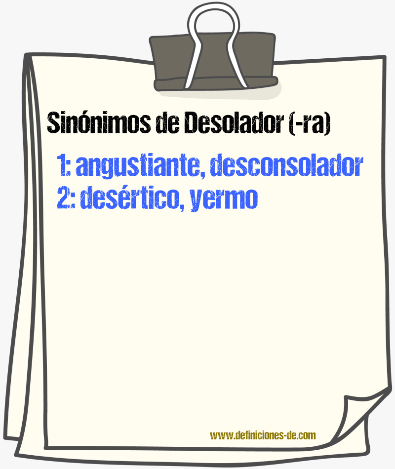 Sinnimos de desolador