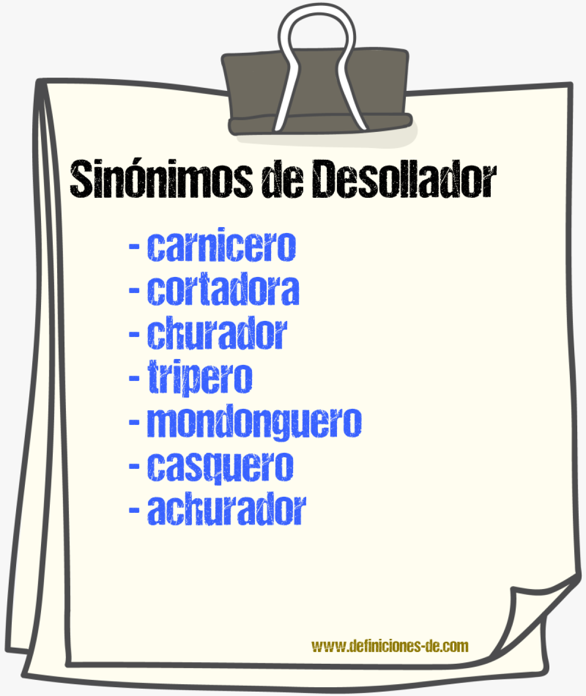 Sinnimos de desollador