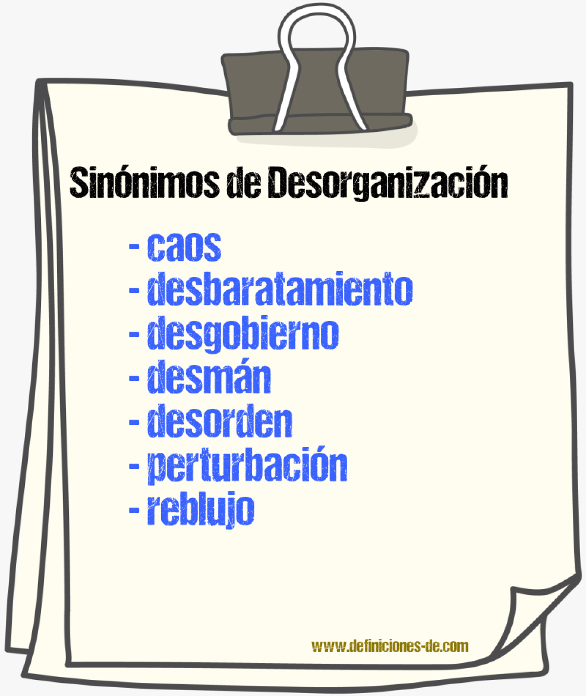 Sinnimos de desorganizacin