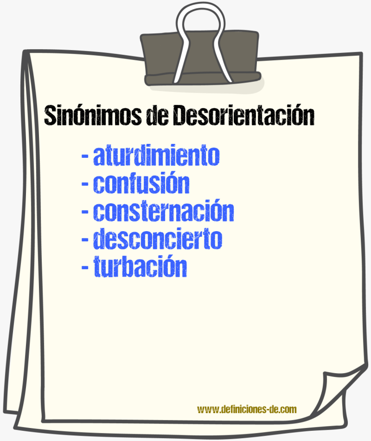 Sinnimos de desorientacin