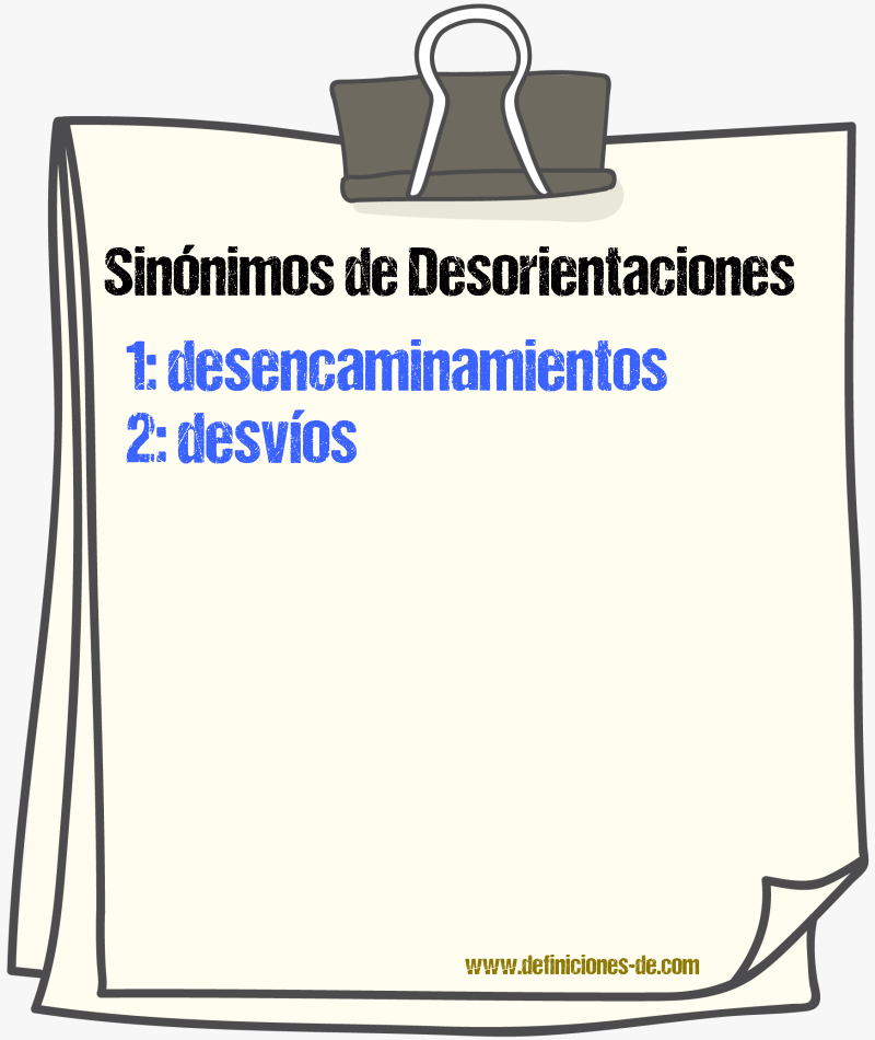Sinónimos de desorientaciones