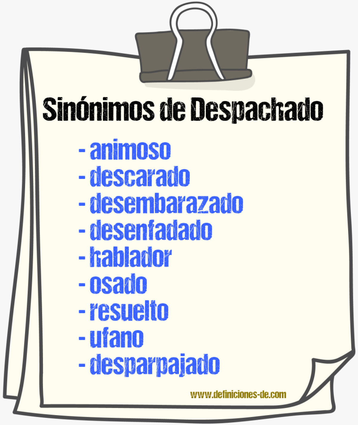 Sinnimos de despachado