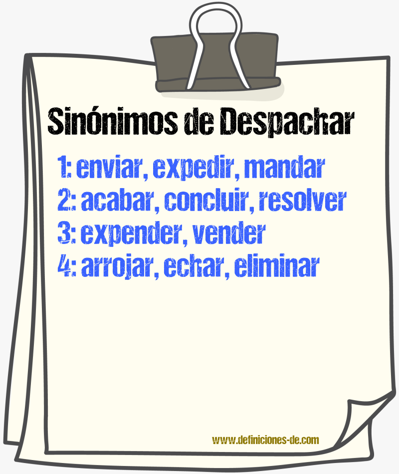 Sinnimos de despachar