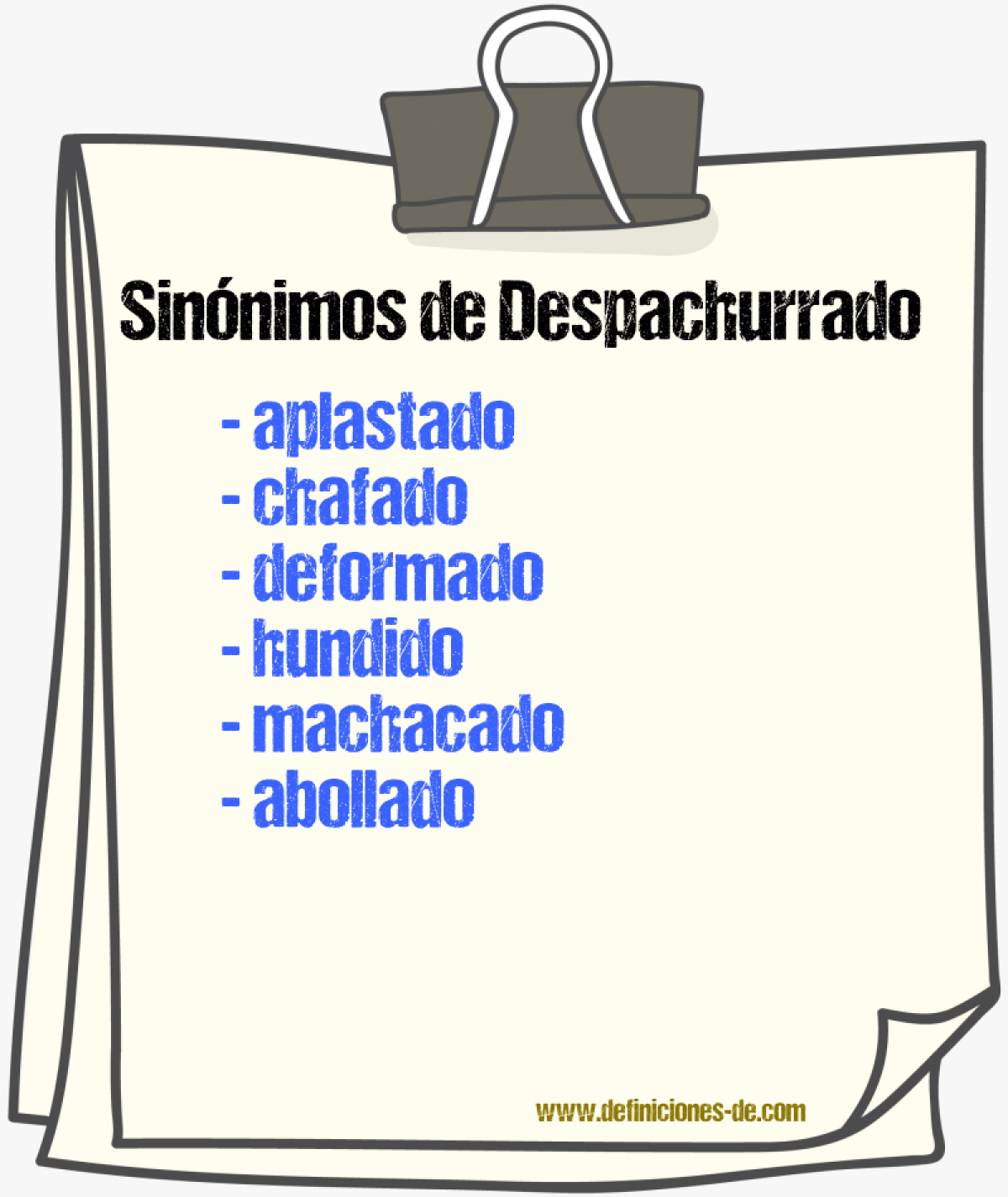 Sinnimos de despachurrado