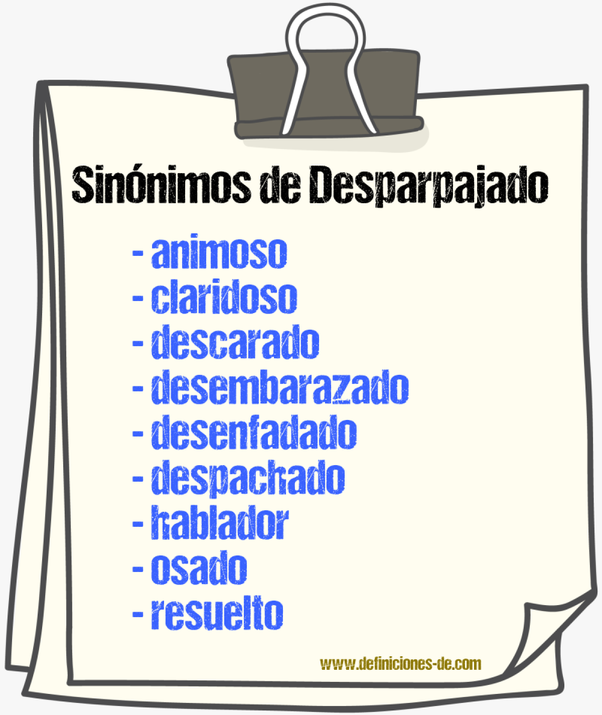 Sinnimos de desparpajado