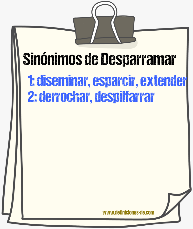 Sinnimos de desparramar