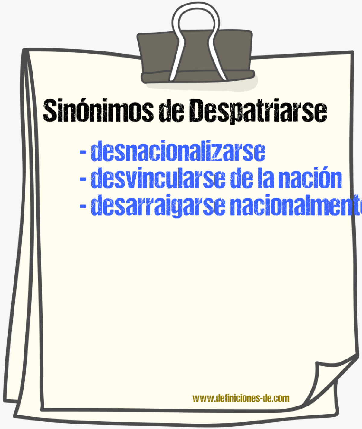 Sinónimos de despatriarse
