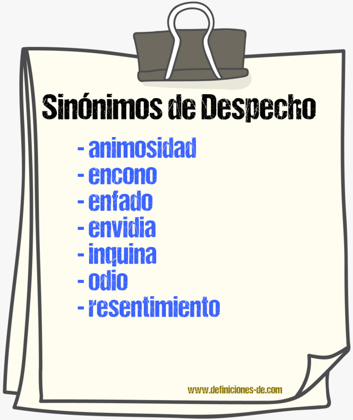 Sinnimos de despecho