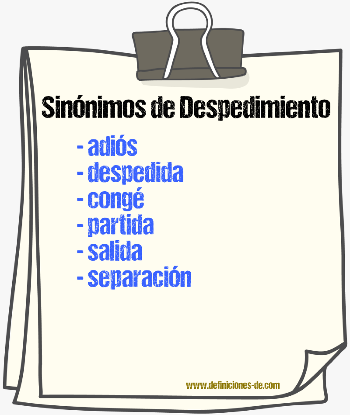 Sinónimos de despedimiento