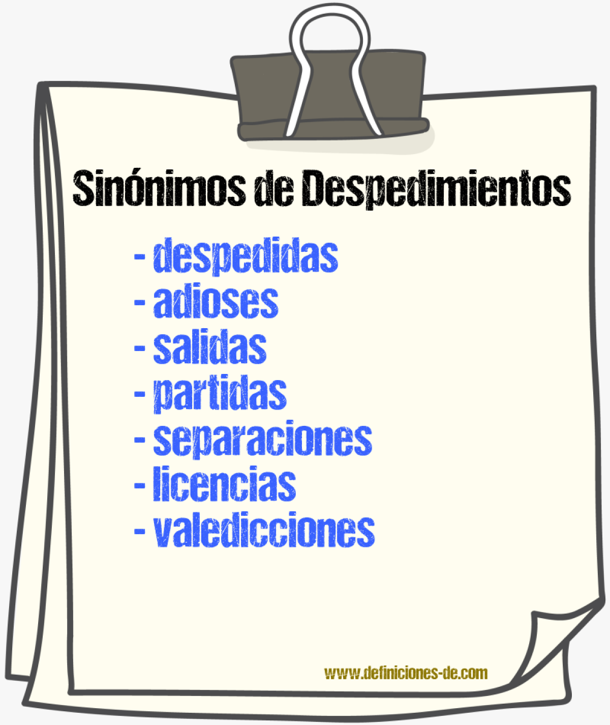 Sinónimos de despedimientos