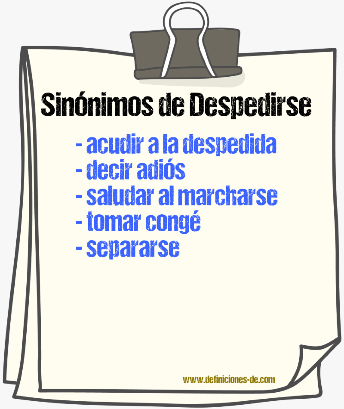 Sinónimos de despedirse