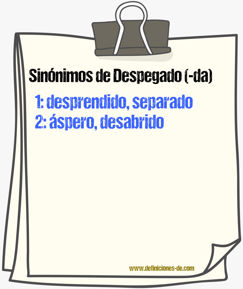 Sinnimos de despegado