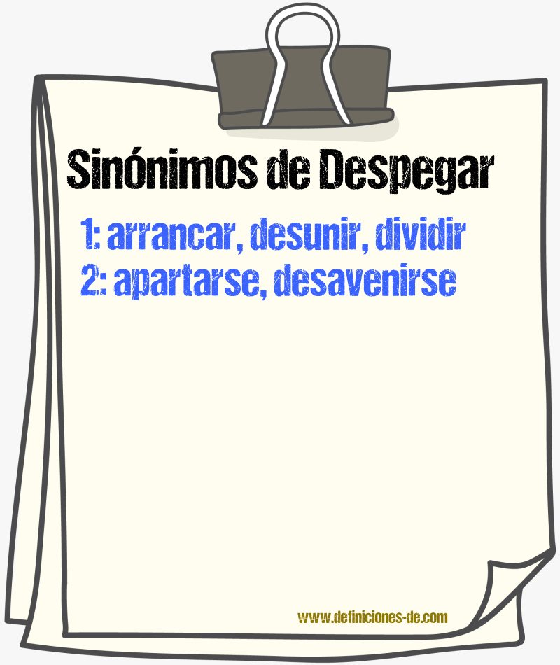 Sinnimos de despegar