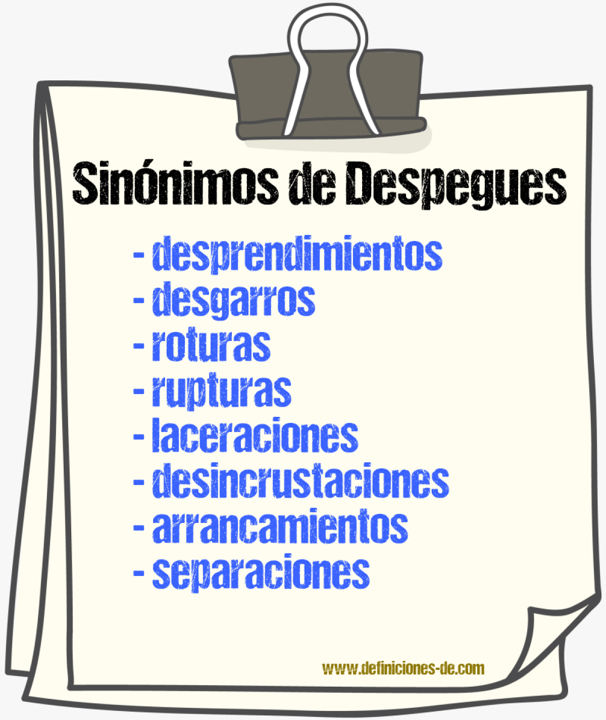 Sinónimos de despegues