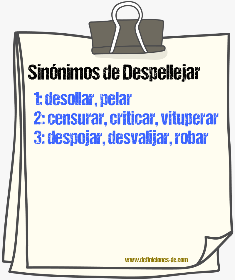 Sinnimos de despellejar