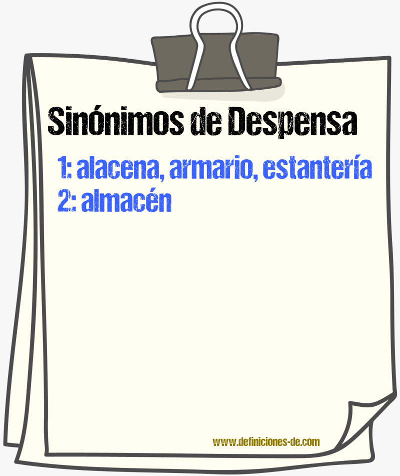 Sinnimos de despensa