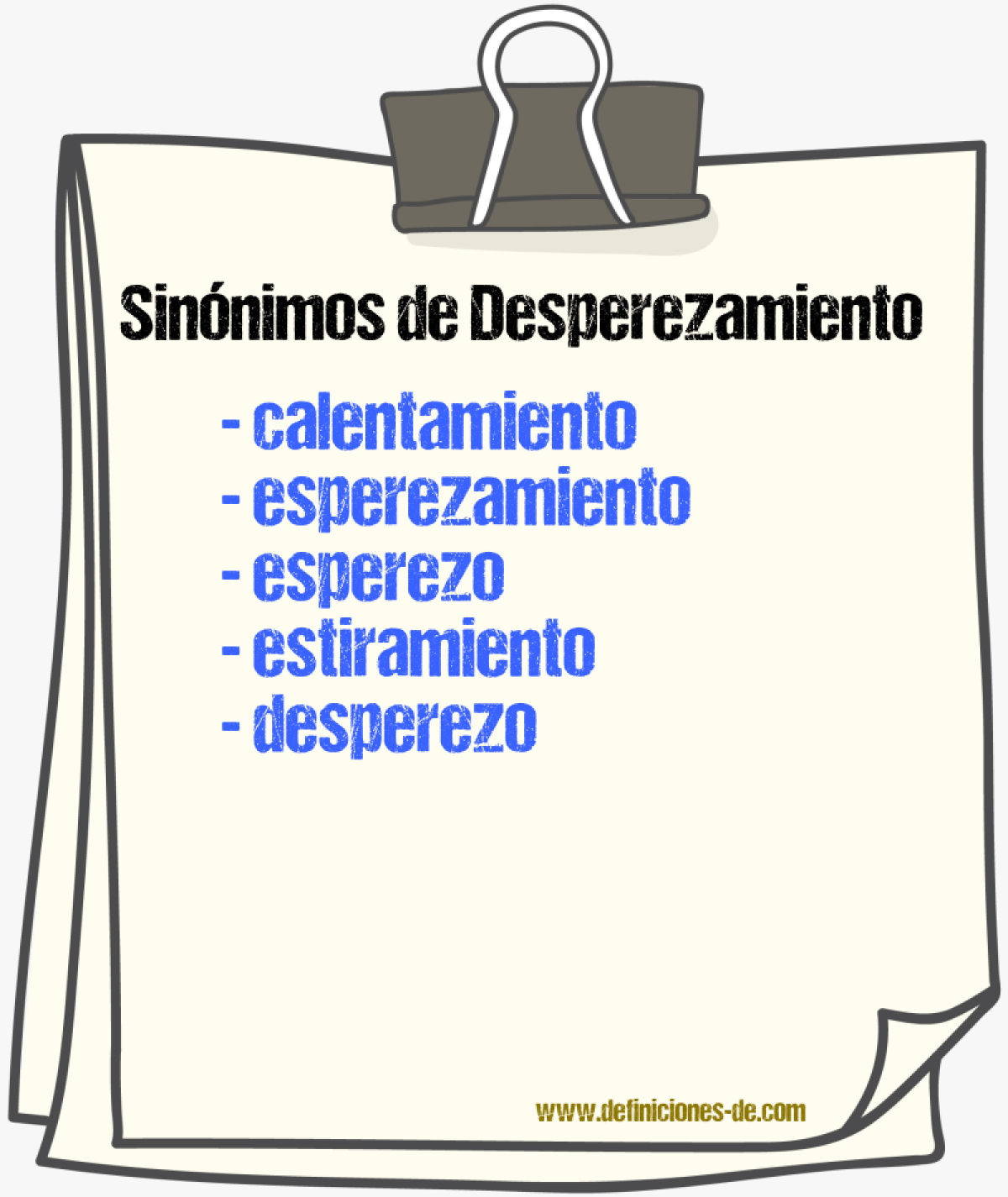 Sinnimos de desperezamiento